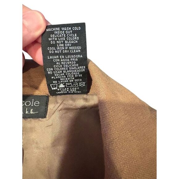 Nicole by Nicole Miller Women's Blazer L Brown Linen Mid-Length Casual - Picture 10 of 10